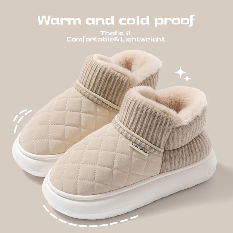 Winter rutschfeste warme Baumwollschuhe Fleece-Pantoffeln Outdoor