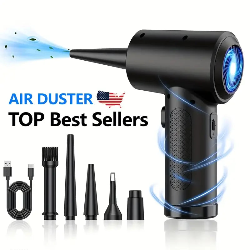 WirelessUSBRechargeable Air Duster - Powerful Compressed Air Blower,Applicable to Computers、Keyboard、Sofa and Car