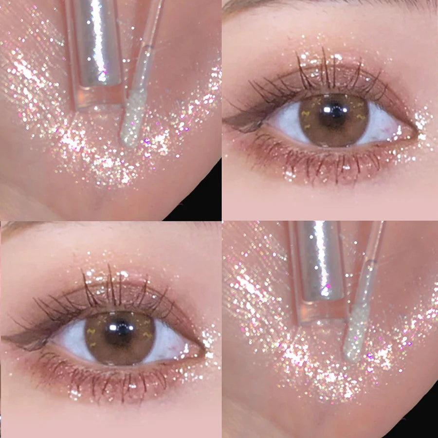 Flüssiger Lidschatten Hochpigmentiert Wasserfest Lang Anhaltend Nicht Leicht Verblassend Perlglanz Tragbar Zart Damen Augen Make-up