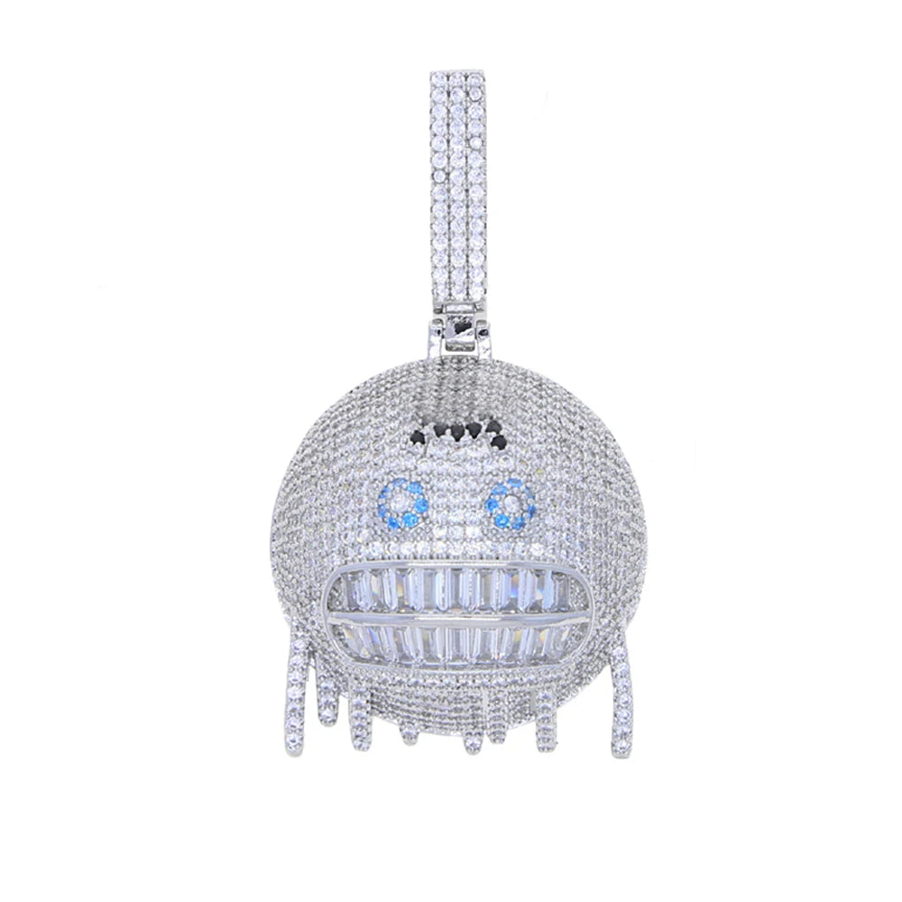 Iced Out Iceman Drool Zirkon Anhänger Halskette Hip Hop