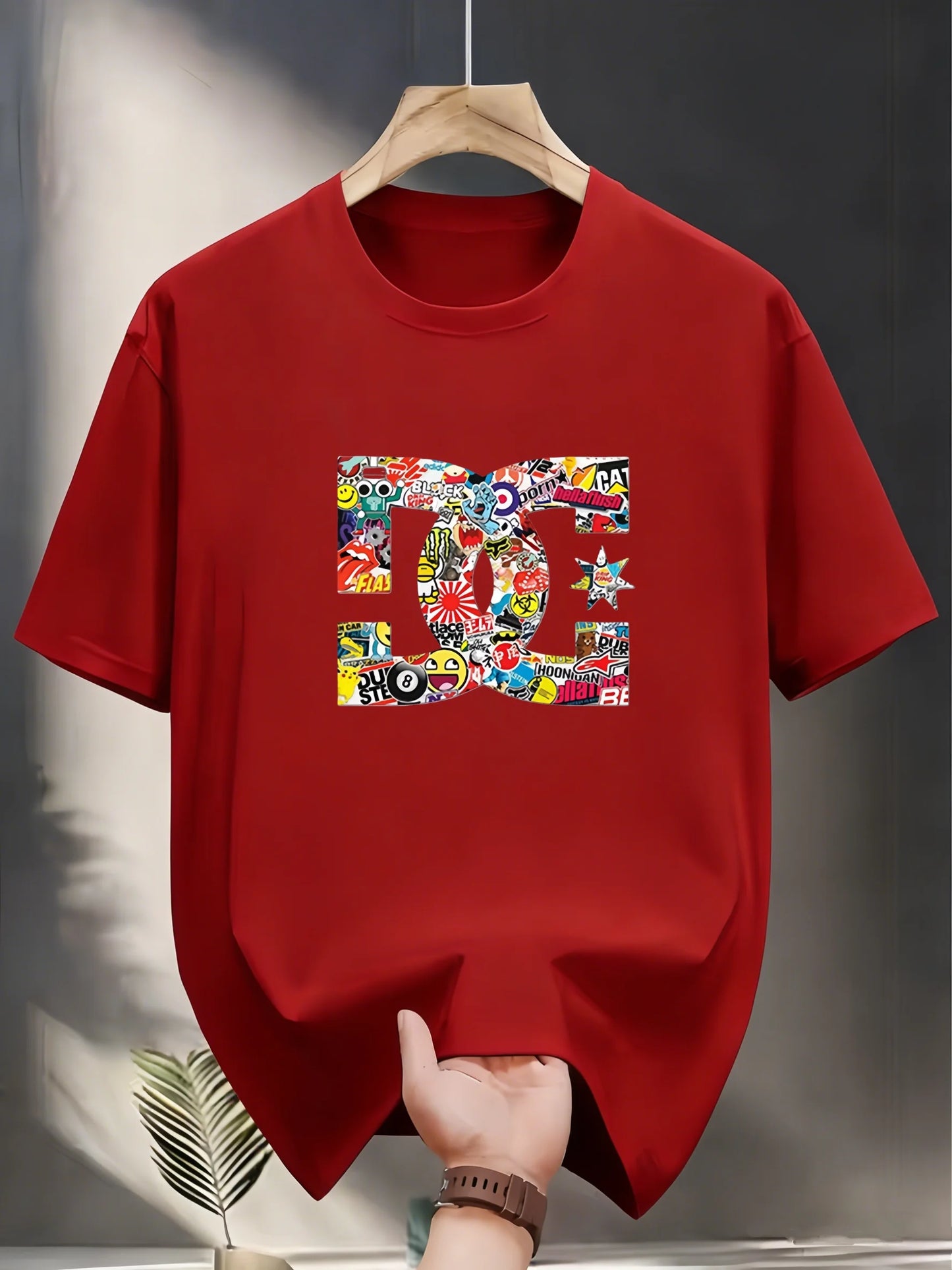 Sommerliches Casual T-Shirt mit Rundhalsausschnitt für Herren und Damen mit Buchstaben-Print