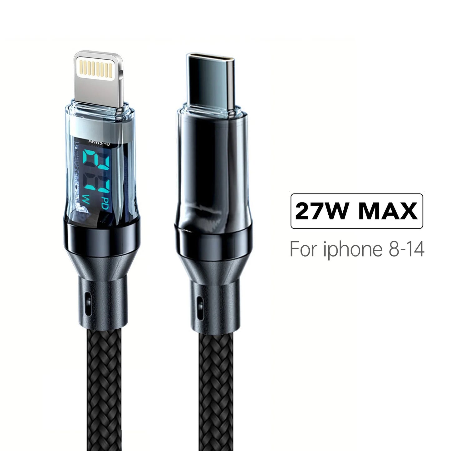 OOZCC 120W LCD Fast Charging USB-C Cable iPhone
