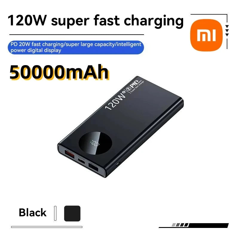 Xiaomi 120W 500000mAh High Capacity Power Bank Fast Charging Powerbank Portable Battery Charger For iPhone Samsung Huawei 2025 - Teglex