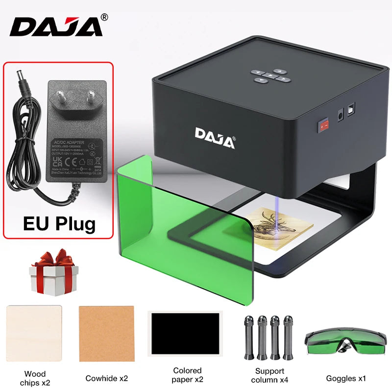 DAJA DJ6 Mini Portable Laser Engraver Diy Bluetooth Machine Painted Dog Tag Paper Leather Wooden Plastic Logo CNC Machine - Teglex