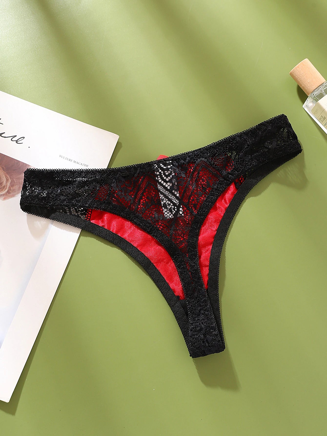 Sexy Damen G-String-Höschen Transparent Mid-Low Rise Damenunterwäsche Color-Block Damen Intimates Dessous