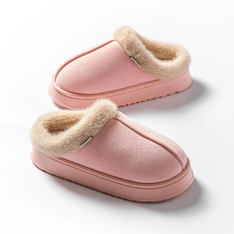 Damen-Plüsch-Hausschuhe EVA Dicke Sohle Rutschfest Warm Unisex