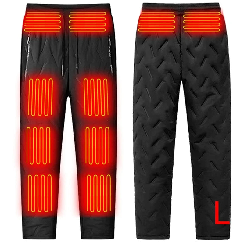 Heated Pants for Men Women, Thick Electric 10 Zones Heating Trousers Winter Outdoor Warm Thermal Trousers (Battery Not Included) - Teglex