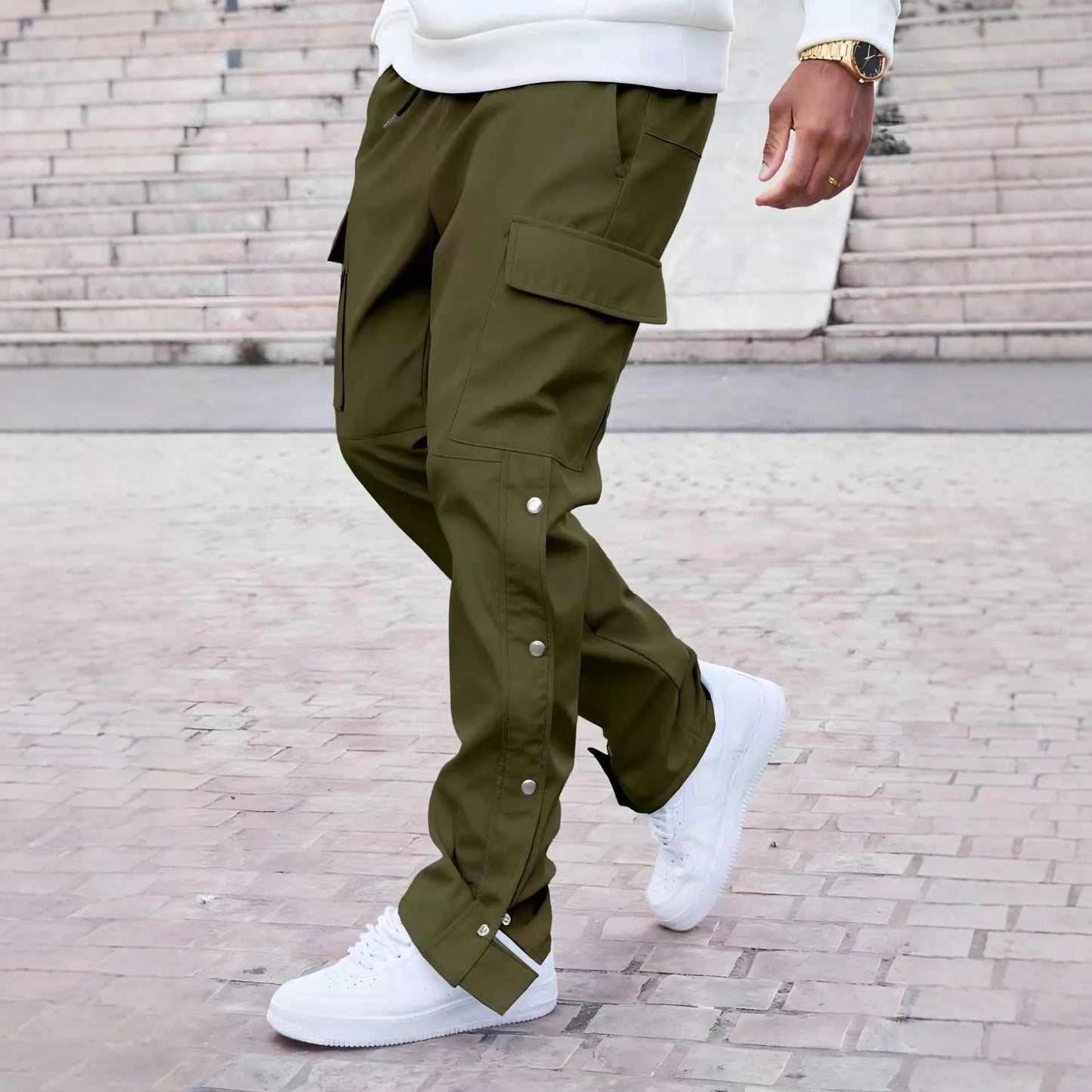 Men's Casual Straight-Leg Drawstring Pants – Casual