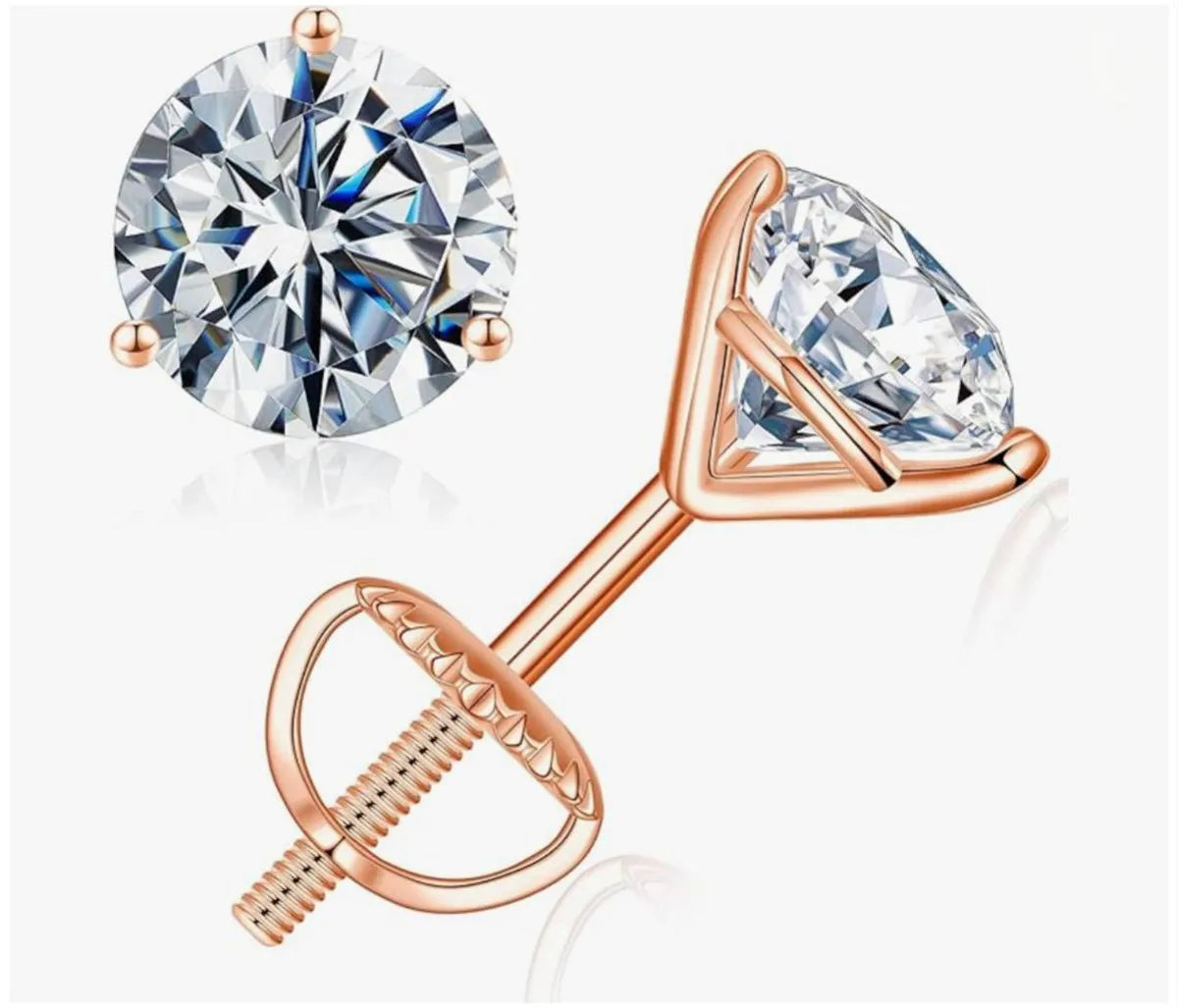 18K Gold 1CT Labor-Diamant 3-Krappen-Ohrringe, individuell angefertigt