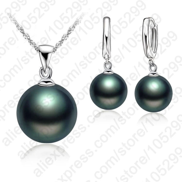 925 Sterling Silver Pearl Bridal Jewelry Set for Women - Teglex