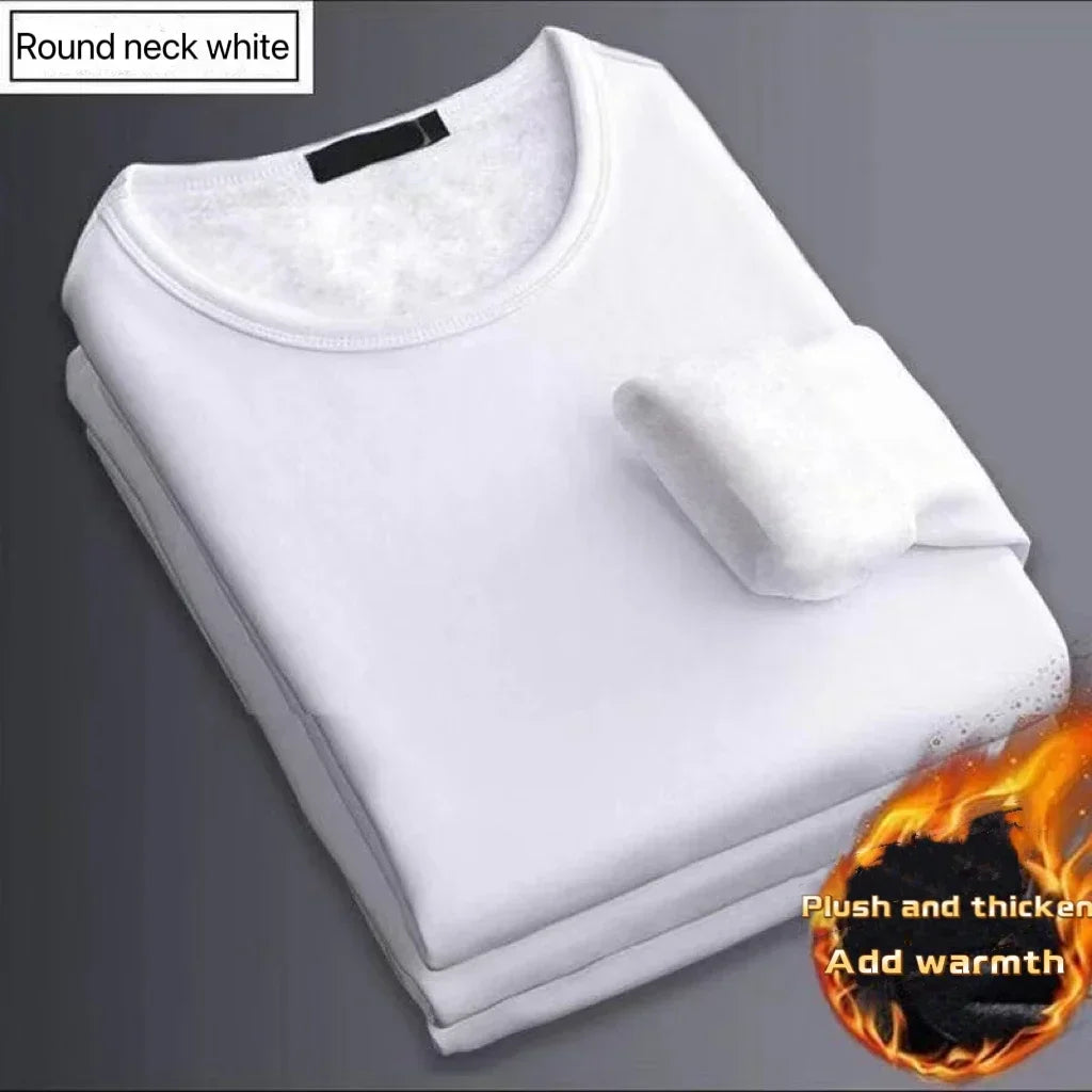 Men's Velvet Thermal Long Sleeve Undershirt Round Neck M-5XL