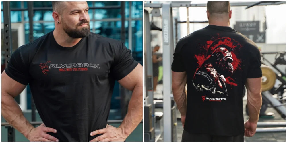 SILVERBACK Men's Oversized Gym Muscle Fitness T-Shirt