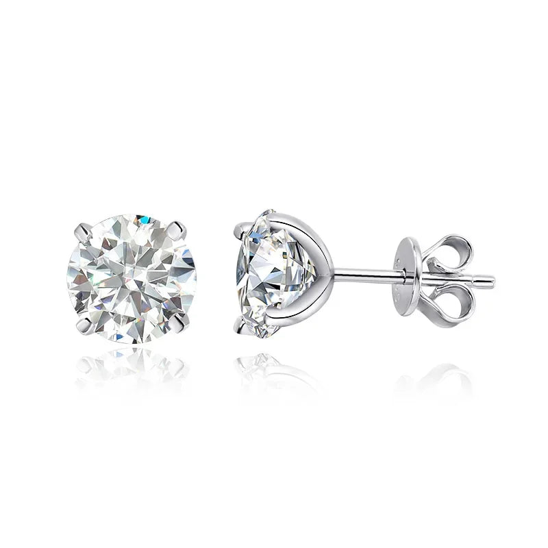 Smyoue Rose Gold Moissanite Stud Earrings 925 Silver