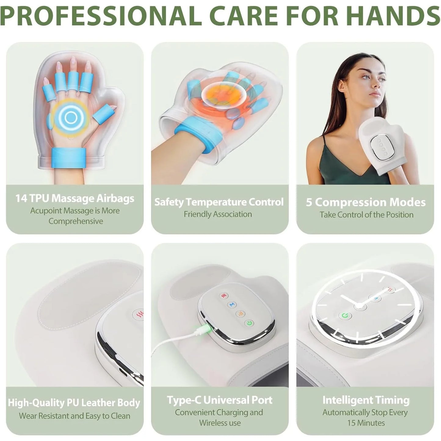 Hand Massager with Heat & Compression - Carpal Tunnel