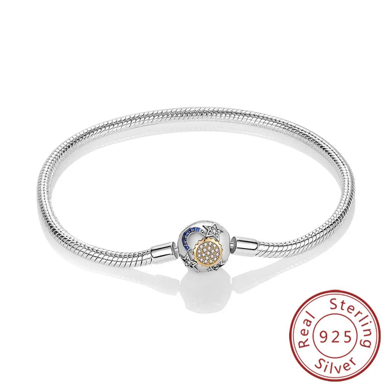 925er Silber Liebe Herz Zirkonia Charm Armband Damen Casual