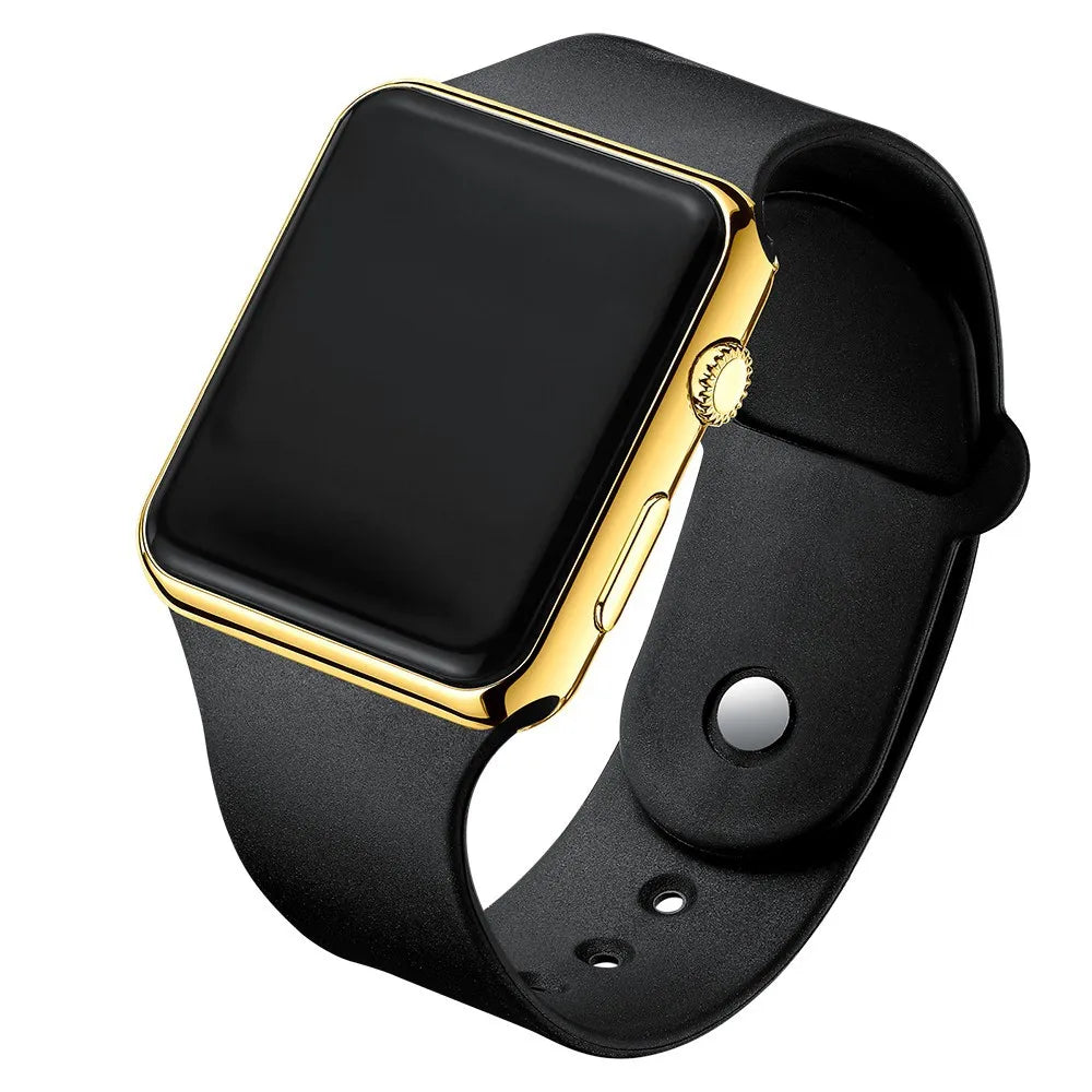 Einfache Digitaluhr für Herren Damen Mode Sport LED Elektronische Uhr Schwarz Silikonarmband Freizeit Herrenuhr Reloj Hombre