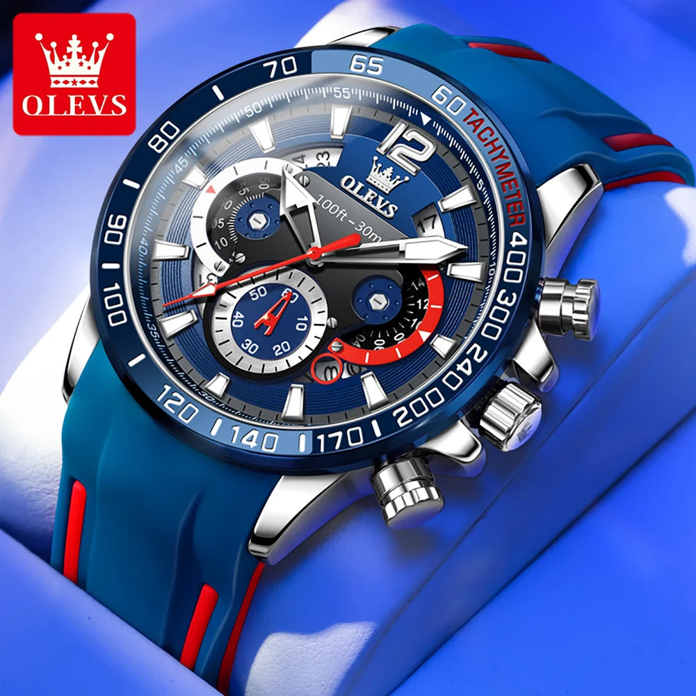 OLEVS Men's Quartz Watch Silicone Luminous