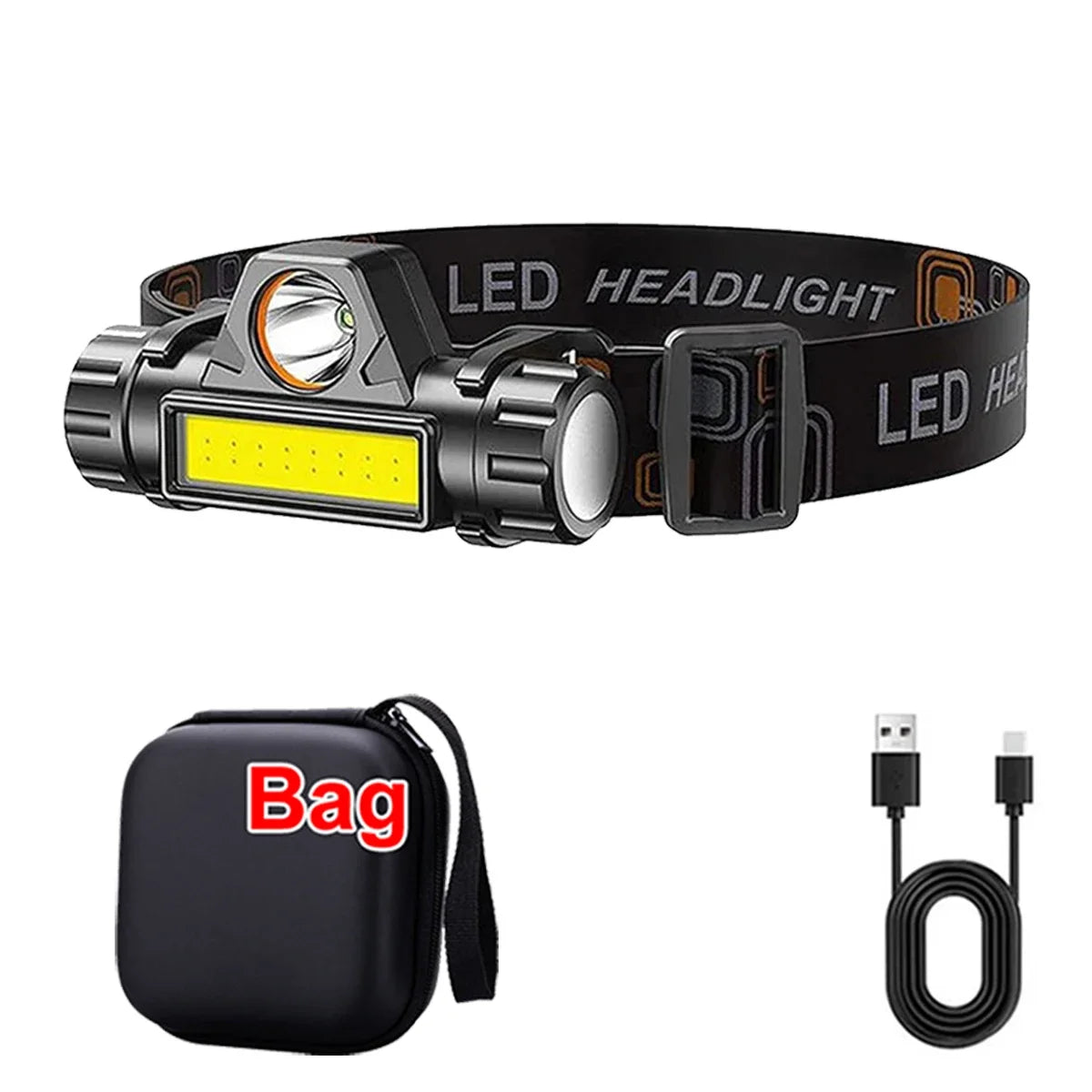 1-5 STÜCK Wiederaufladbare COB LED Stirnlampe Starke magnetische leistungsstarke Scheinwerfer Super helle wasserdichte Stirnlampe für Angeln im Freien
