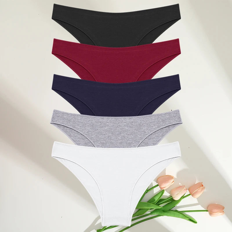 FINETOO 5er-Pack Damen Baumwollslips M-XXL 7 Farben