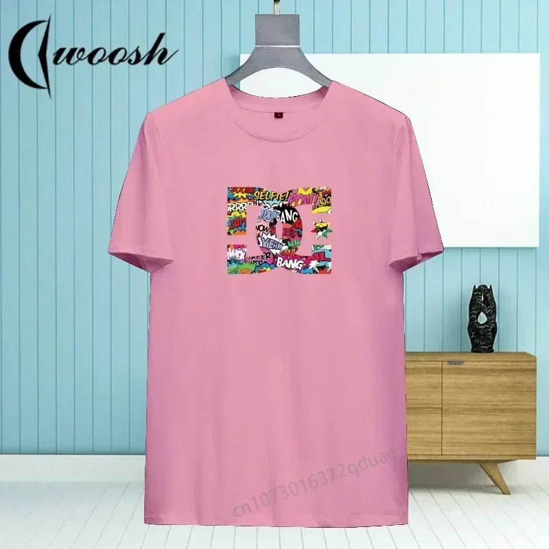 2025 New Hot Men's Summer Graphic Print Y2k T-shirt Man Woman Luxury Tees Clothing Loose Pure Cotton Soft Tops Kid Size - Teglex -