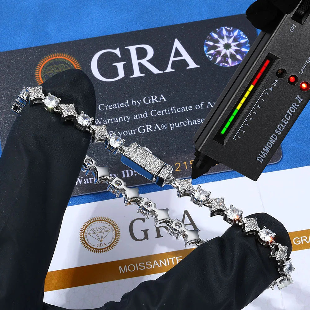 Teglex VVS Moissanite Star Tennis Bracelet 925 Silver