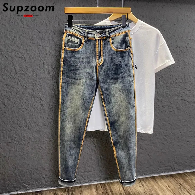 Men's Stripe Abstract Denim Jeans – Four Seasons