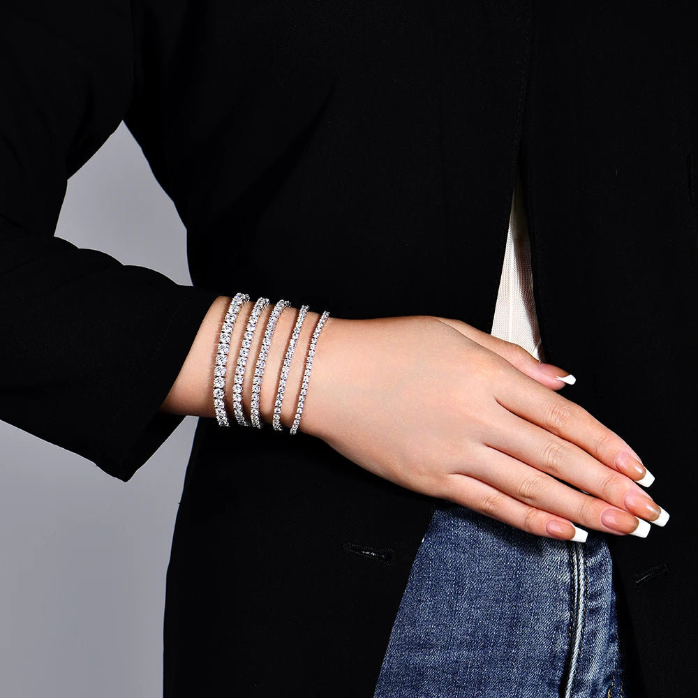S925 Silver D Color VVS1 Moissanite Tennis Bracelet Women