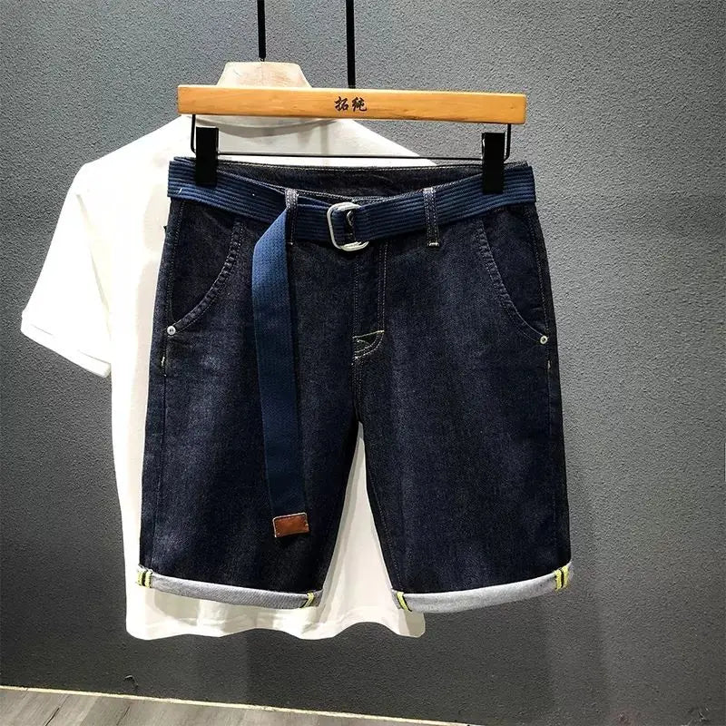 Men's Cargo Denim Shorts | Deep Blue Streetwear