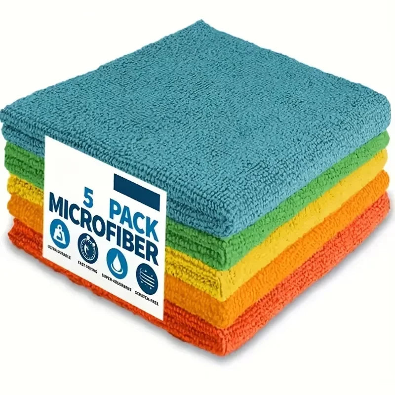 Microfiber Kitchen Cleaning Cloths Set Absorbent Soft Gray