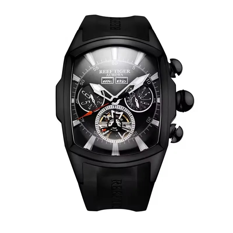 Reef Tiger Tourbillon Automatic Watch – Wine Barrel - Teglex