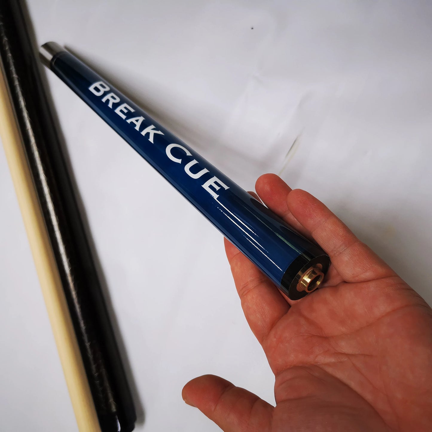 13.5mm Maple Wood Blue Color 3-Piece Pounch Break Jump Pool Billiard Cue Stick