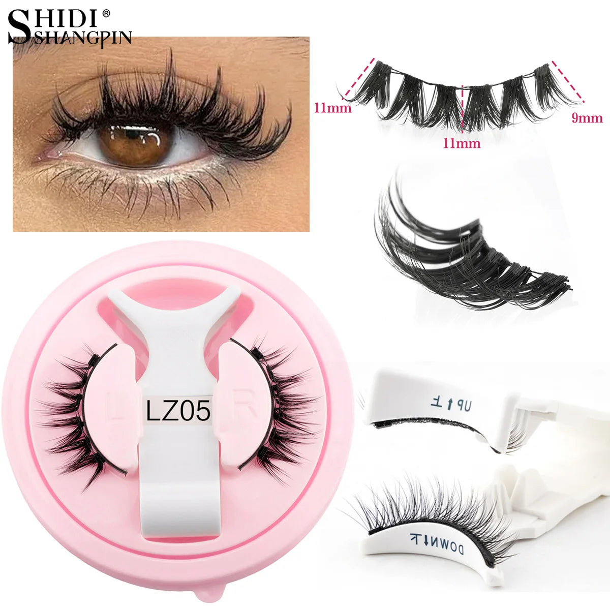 Magnetic Faux Mink False Eyelashes & Tweezers Set