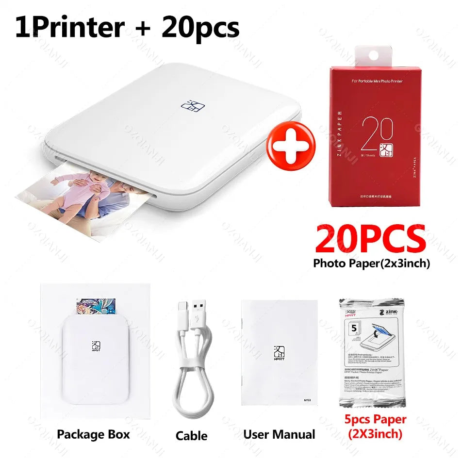 HPRT MT53 Tragbarer Mini-Mobil-Taschendrucker BT Wireless Fotodrucker mit Zink-Technologie 2x3 Zoll Farbfoto-Druckerhersteller