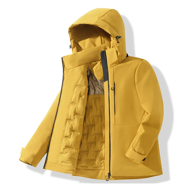 JNLN Unisex Waterproof Fleece Jackets Winter Windproof Thermal Windbreaker Men Women Hiking Camping Skiing Climbing Raincoat - Teglex