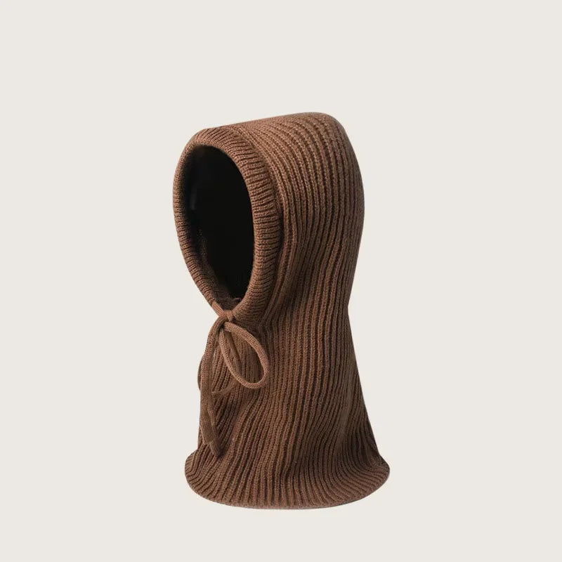 Women Knitted Balaclava Hooded Hat Thick Warm Winter