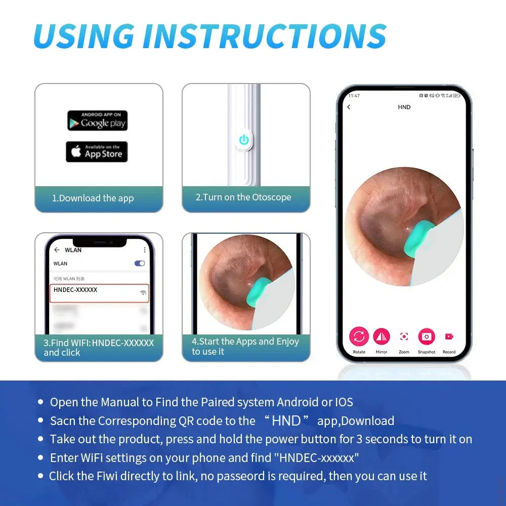 Smart Visual Ear Cleaner – 1296P WiFi Camera Earpick - Teglex