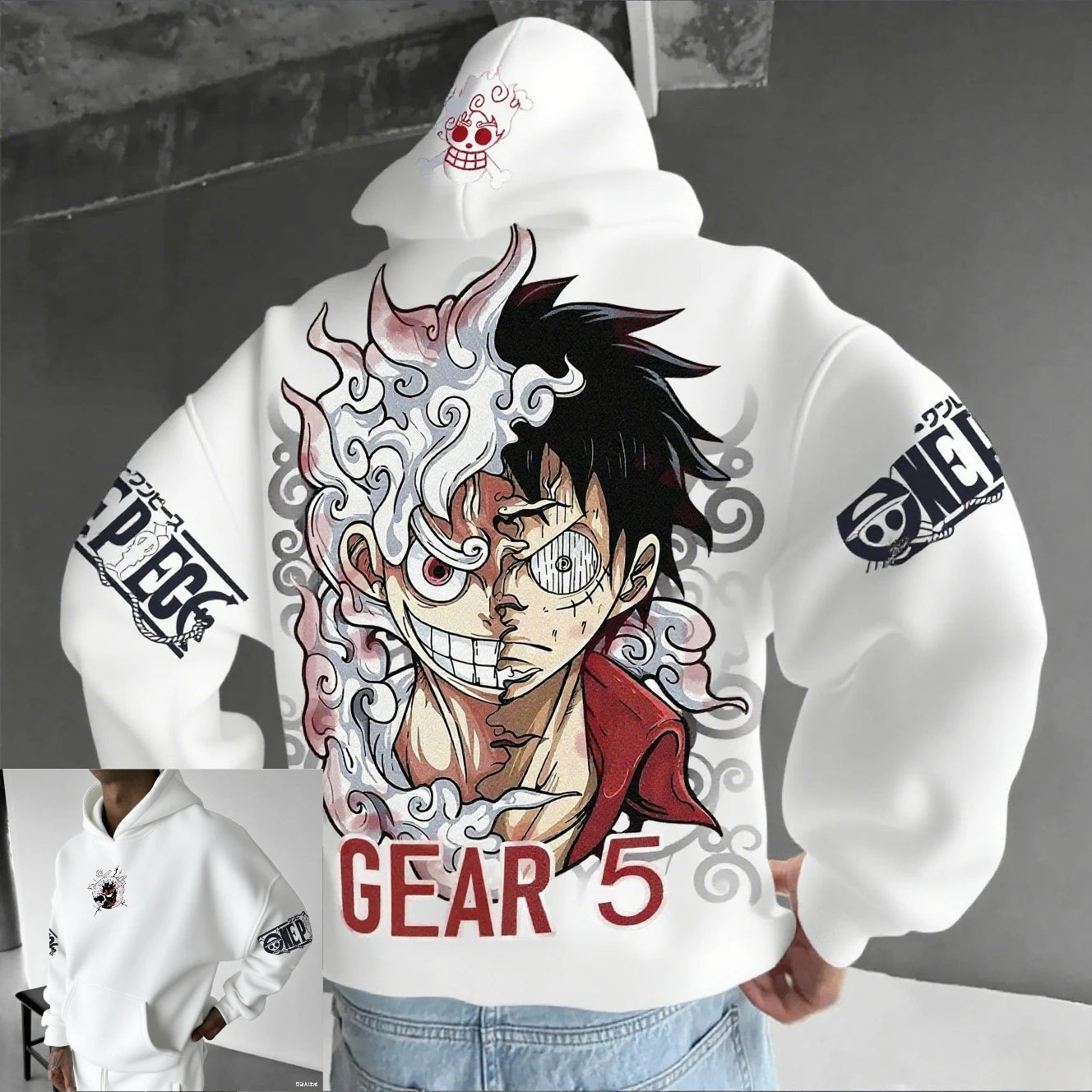 Anime Hoodie Men Women One Piece Luffy Gear 5 Nika Streetwear Casual Pullover Sweatshirt Long Sleeve Tops Autumn Winter Fashion - Teglex