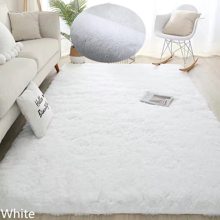 White Fluffy Furry Rug Non-Slip Living Room Bedroom