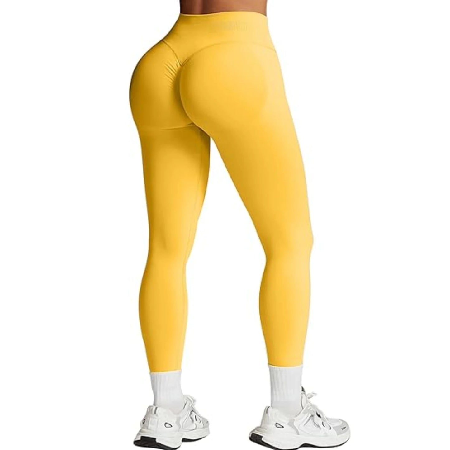 Seamless Women Solid Waist Yoga Pants Three-section Waist Sexy Hip-lifting Tight Sports Pants Fitness Exercise Yoga Pants - Teglex