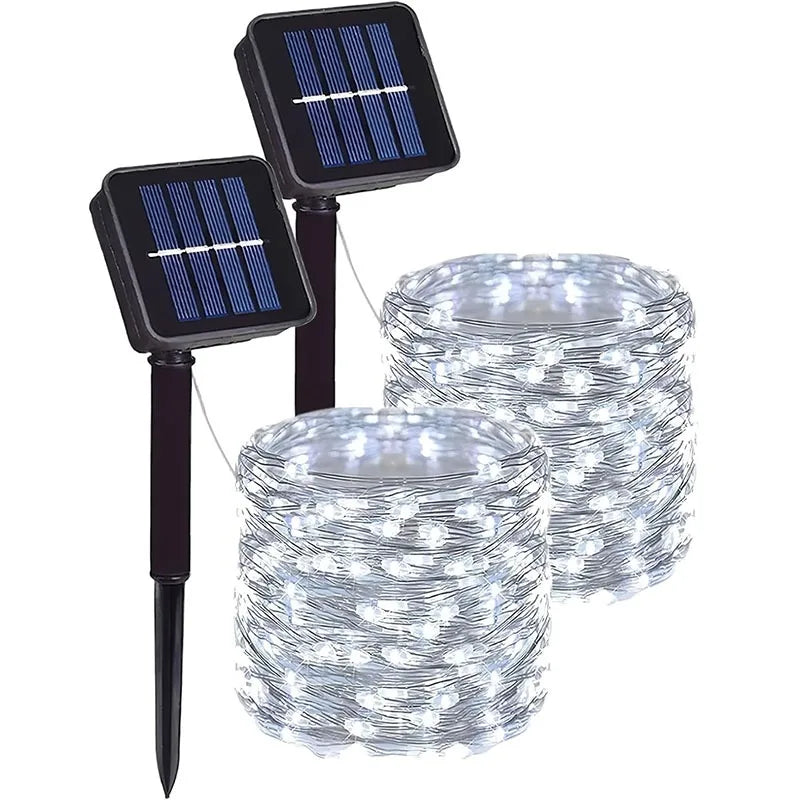 Fairy Lights Solar Garden Lights String Lights with 8 Modes Waterproof Wire Lights for Patio Yard Trees Christmas Party GDROLL8 Store