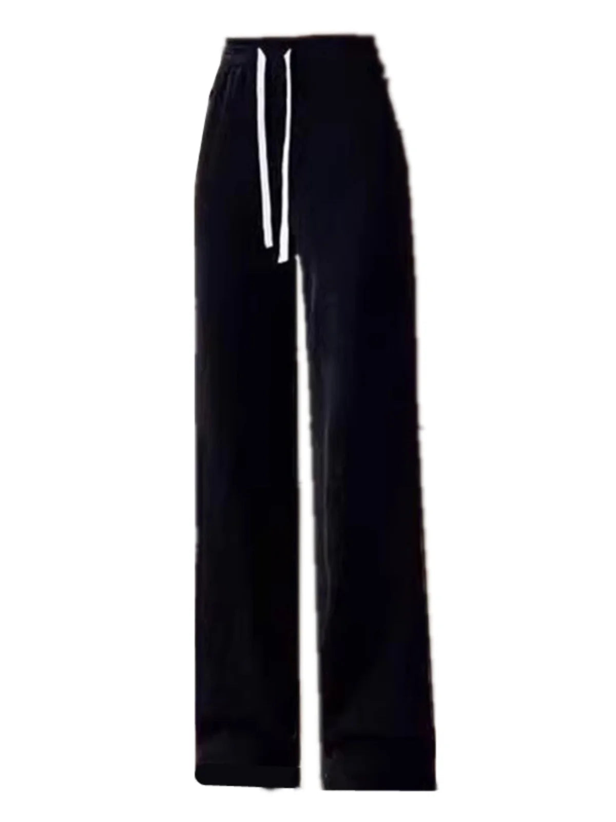 High Waist Flannelhose mit weitem Bein – Freizeit