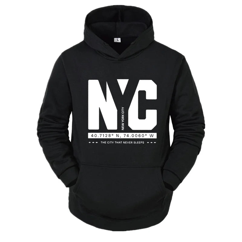 New Autumn And Winter Men's Casual Fashionable Comfortable Letter Printed Long Sleeved Hooded Versatile Sportswear Pullover - Teglex -
