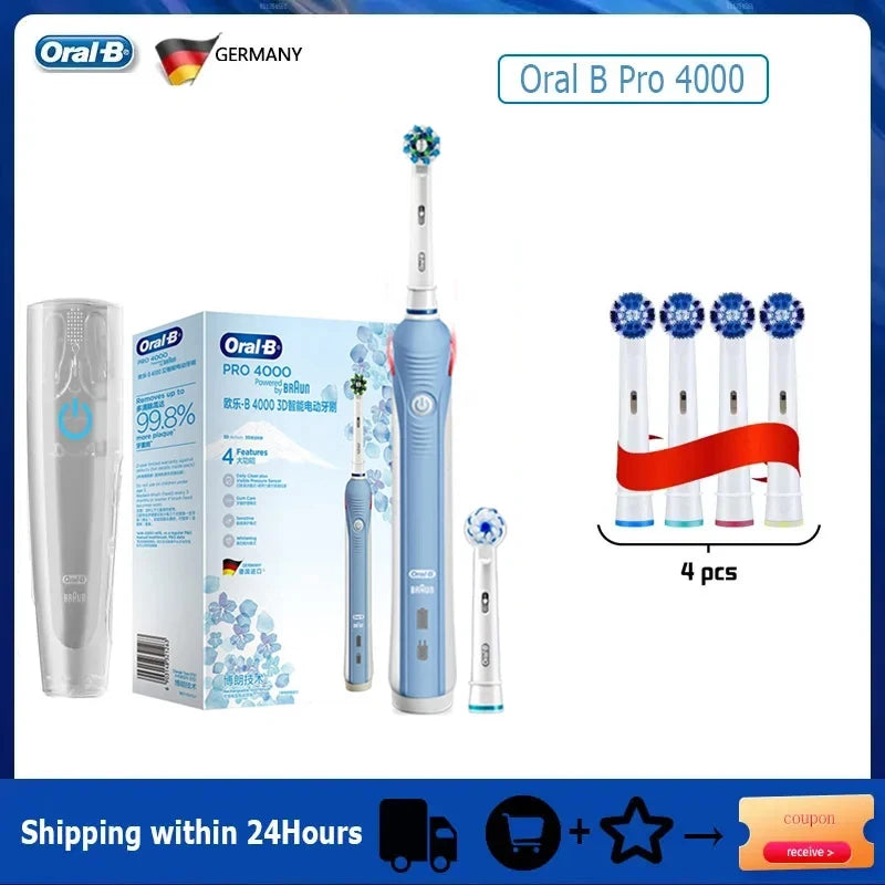 Oral-B Pro 4000 Electric Toothbrush 3D Action 4 Modes