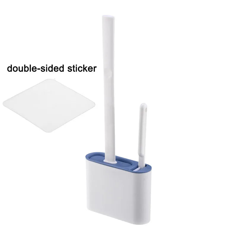 Wall Hanging Silicone Toilet Brush with Holder