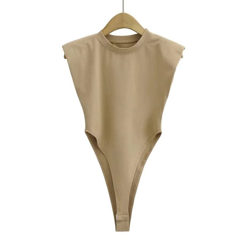 Damen gepolsterte schulterfreie ärmellose Bodysuit-Kombination