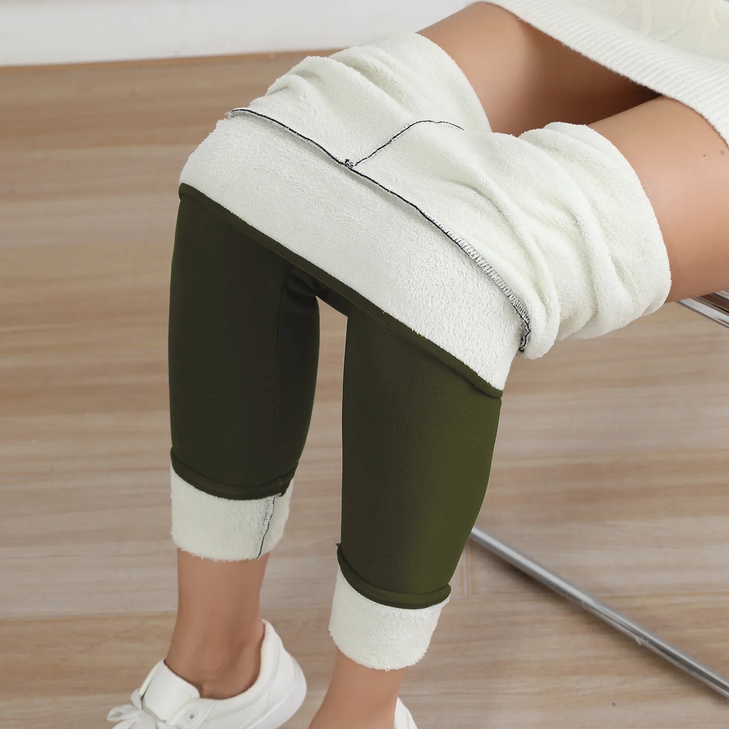 Autumn Winter Warm Fleece Women Leggings Velvet Thicken High Waist Tights Elastic Slim Solid Color Leggings Prevent Cold Tights - Teglex -