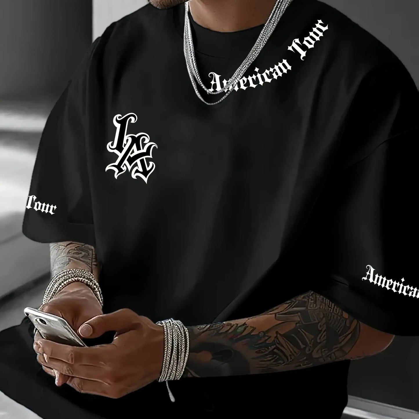Herren T-Shirt mit Grafik- und Schriftzugdruck | Rundhals