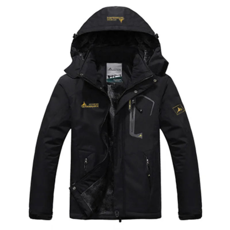Men's Winter Parka Windproof Fur Hooded Military Jacket Slim Fit