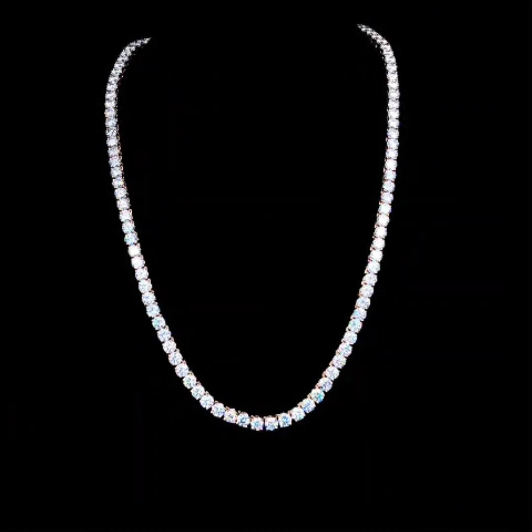 0.80ct Lab Diamond Tennis Necklace 14K White Gold | VS1 E/F | GGL Certified