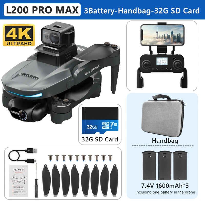 L200 PRO MAX 4K Drone | GPS FPV Brushless Quadcopter - Teglex